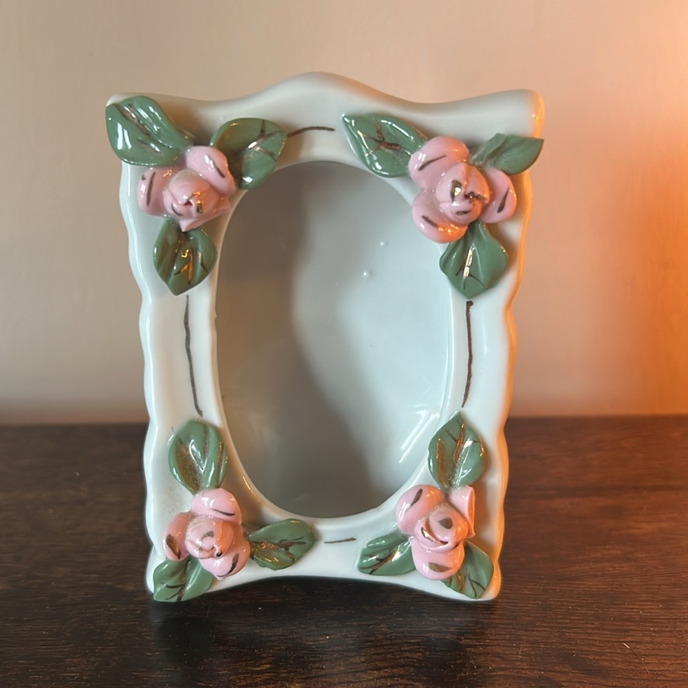 Vintage Miniature Ceramic Floral Picture Frame 1960’s
